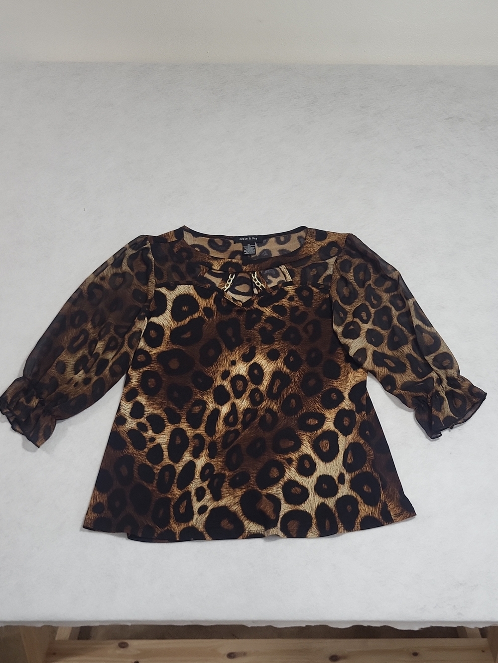 Adele & May Leopard Print Blouse Size XL